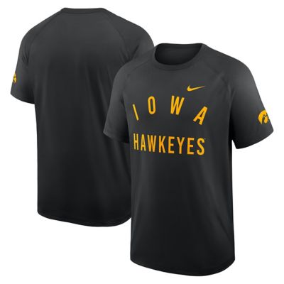 Men's NCAA Nike Iowa Hawkeyes Premium Performance Ready Raglan Dri-FIT T-Shirt, Black, Medium