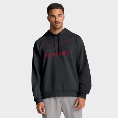 Men's Alabama Crimson Tide NCAA Nike Alabama Tide Premium Raglan Dri-FIT Hoodie, Black, Small