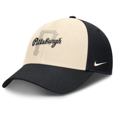 MLB Nike Black/Natural Pittsburgh Pirates Statement Club Performance Adjustable Hat, Black, Medium