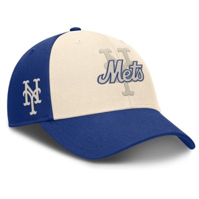 MLB Nike Royal/Natural New York Mets Statement Club Performance Adjustable Hat, Medium