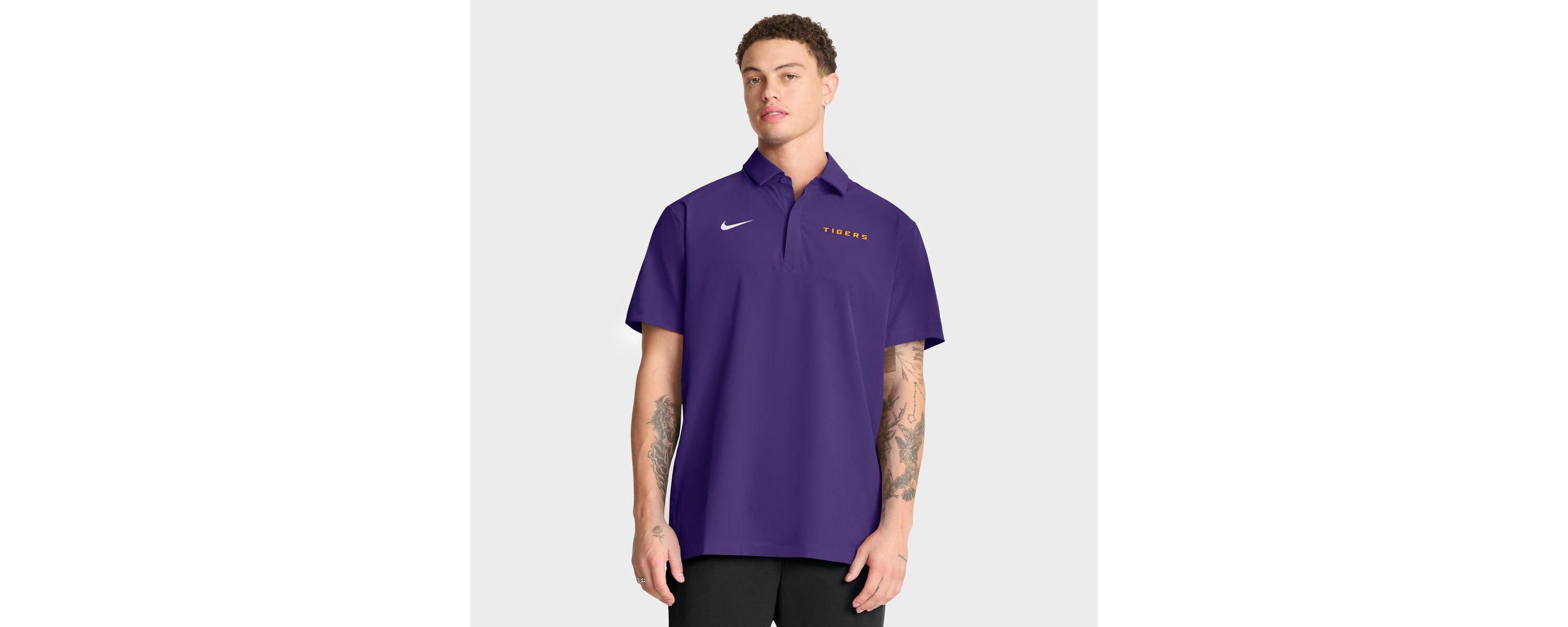 NCAA Nike LSU Tigers 2025 Coaches Sideline Polo