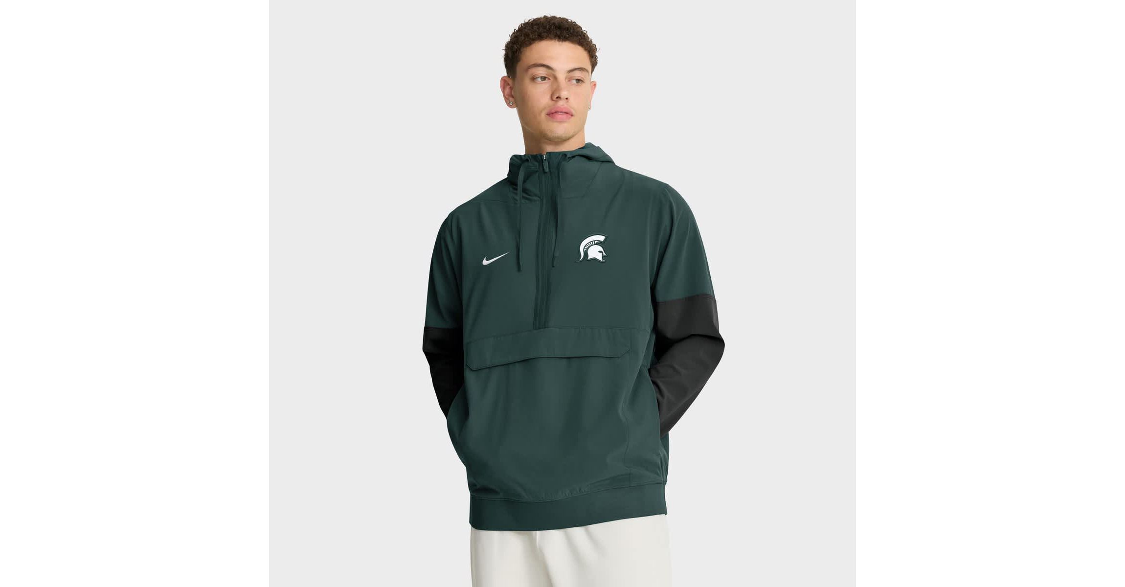 NCAA Nike Michigan State Spartans Anorak Half-Zip Hoodie Jacket