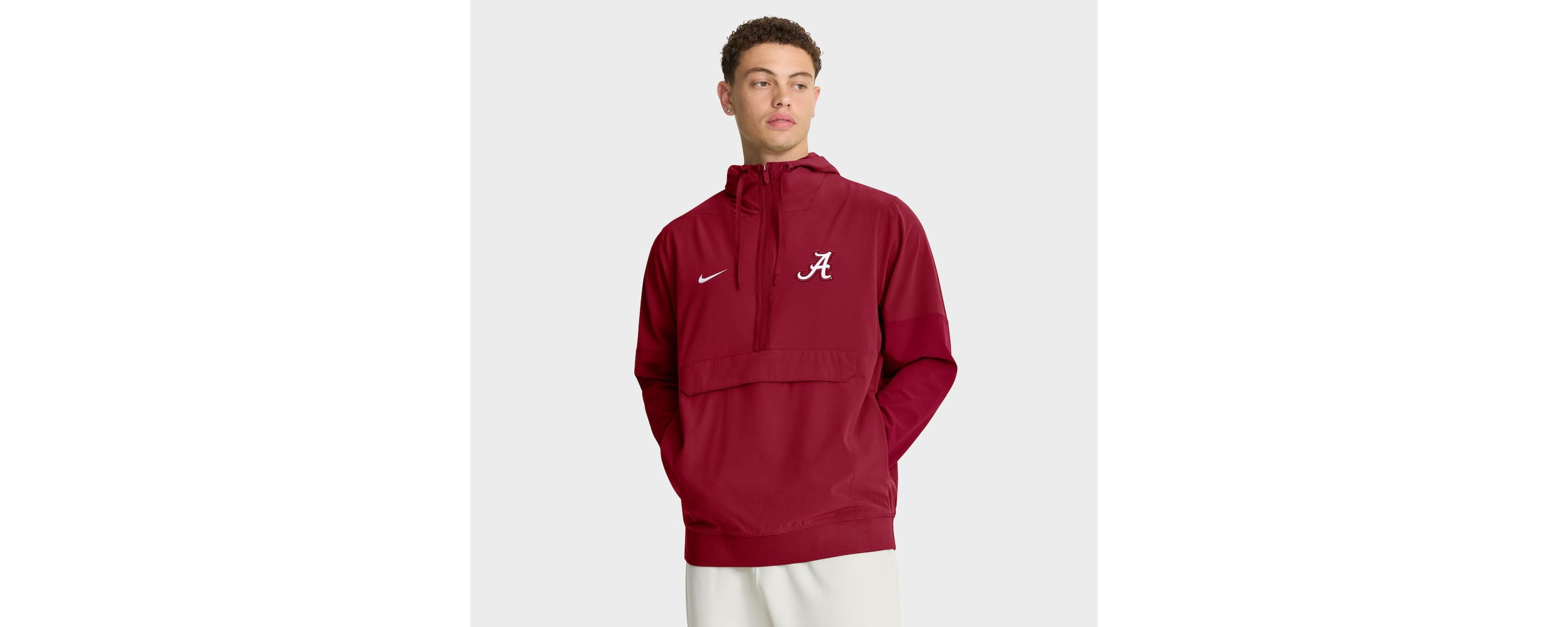 Alabama Crimson Tide NCAA Nike Alabama Tide Anorak Half-Zip Hoodie Jacket