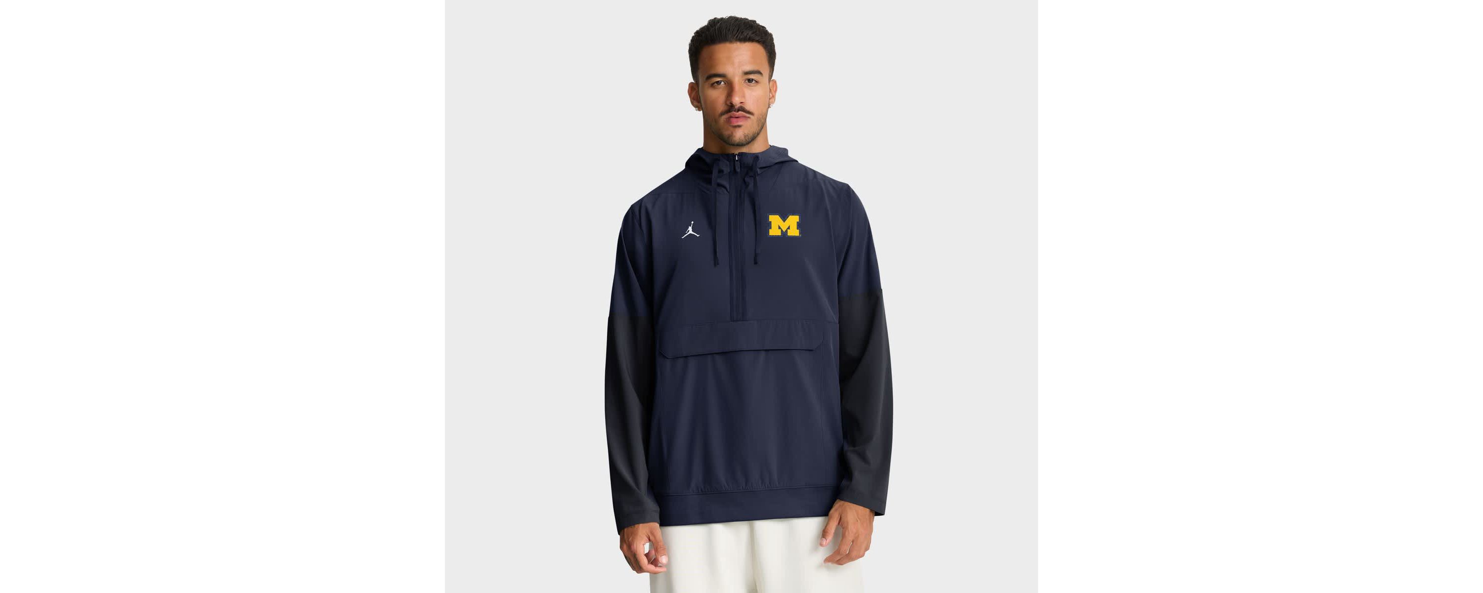 NCAA Nike Michigan Wolverines Anorak Half-Zip Hoodie Jacket