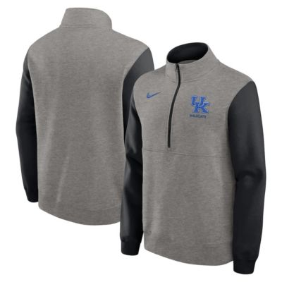 Men's NCAA Nike Kentucky Wildcats Club Fleece Half-Zip Pullover, Gray, Small