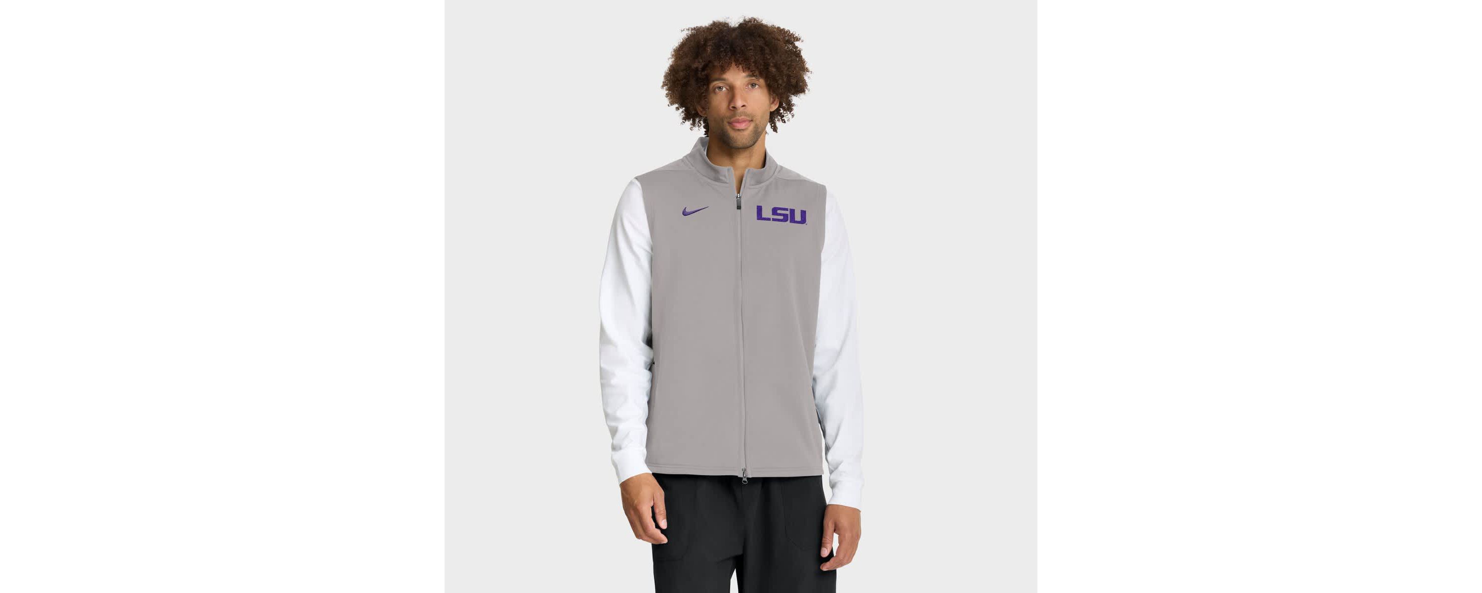 NCAA Nike LSU Tigers Primetime Victory Performance Full-Zip Vest