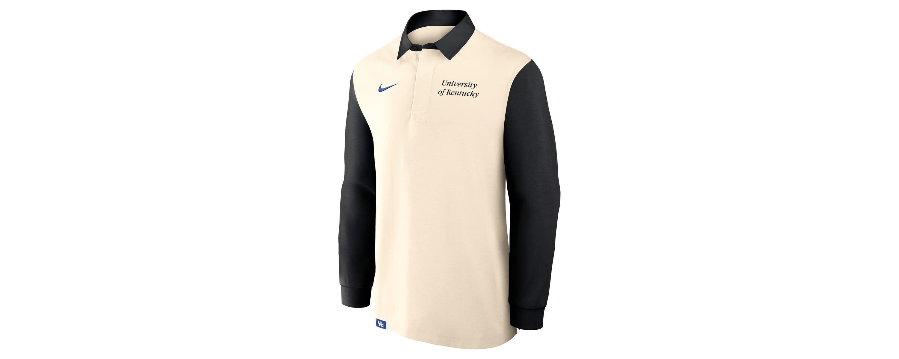 NCAA Nike Cream/Black Kentucky Wildcats Rugby Long Sleeve Shirt