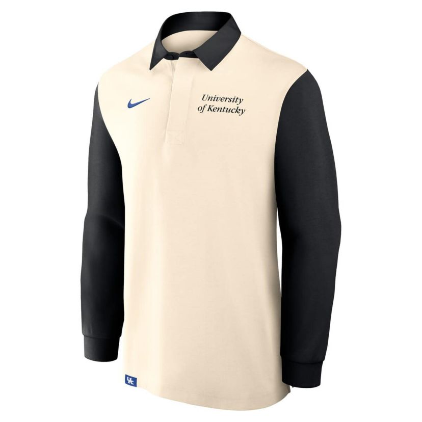 NCAA Nike Cream/Black Kentucky Wildcats Rugby Long Sleeve Shirt
