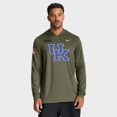 Men's NCAA Nike Kentucky Wildcats 2025 Military Appreciation Dri-FIT Long Sleeve Hoodie T-Shirt, Large