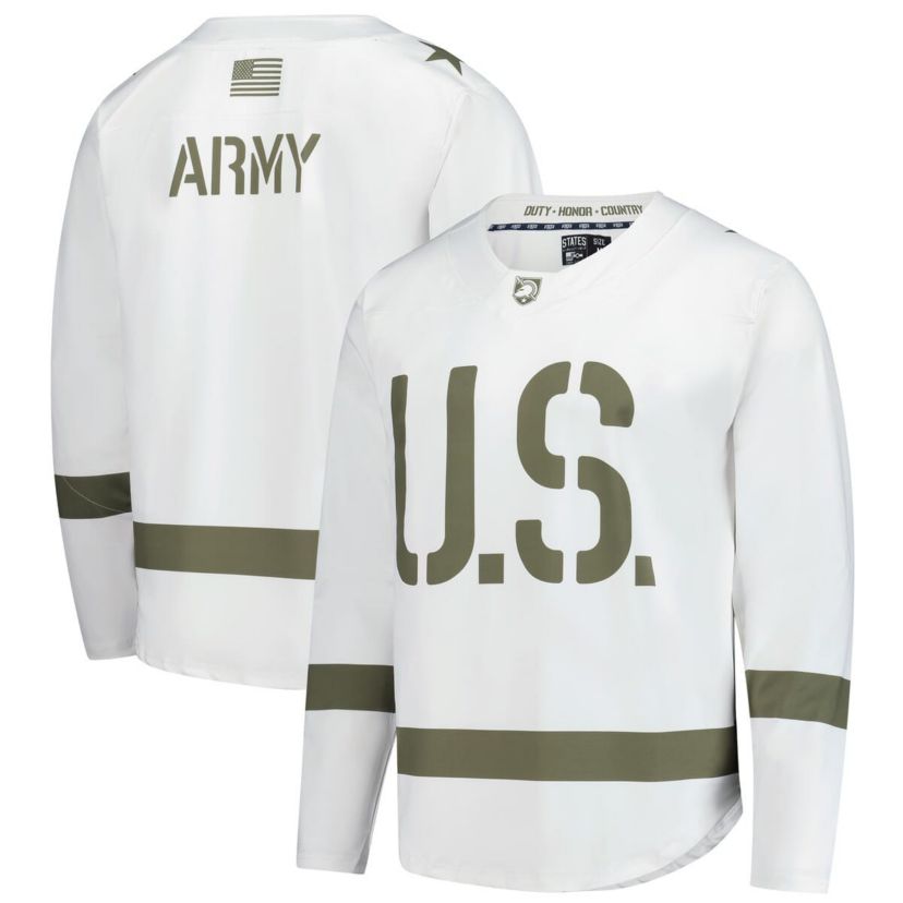 Army Black Knights NCAA White/Olive Army Knights Replica Hockey Jersey
