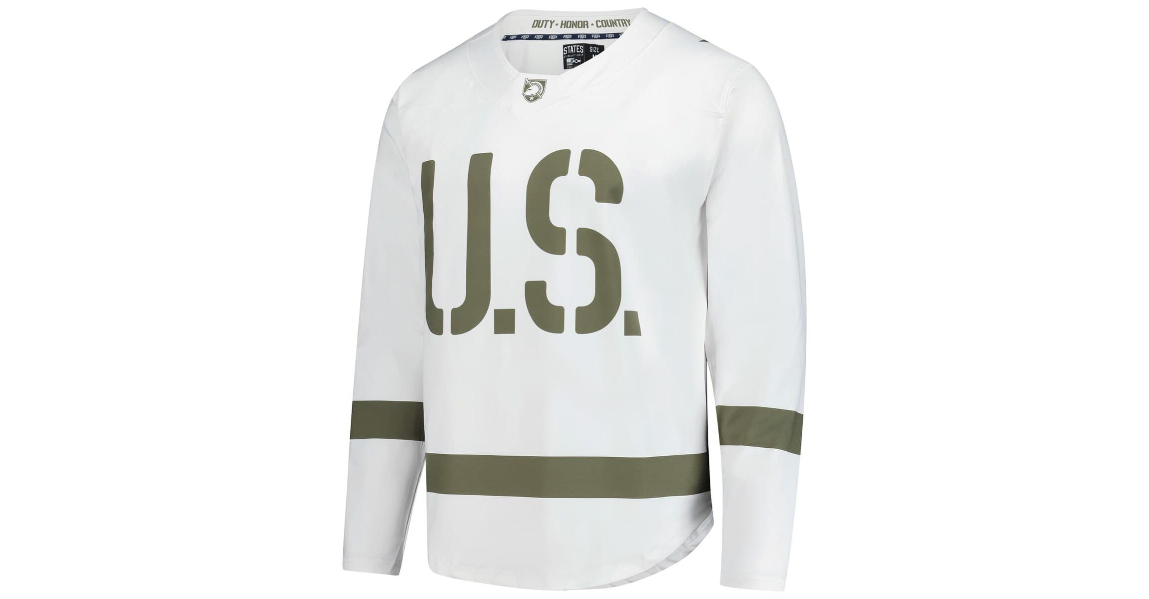 Army Black Knights NCAA White/Olive Army Knights Replica Hockey Jersey