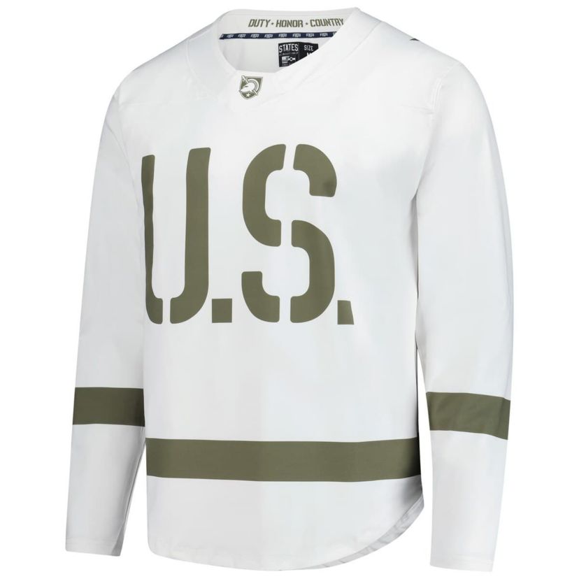 Army Black Knights NCAA White/Olive Army Knights Replica Hockey Jersey