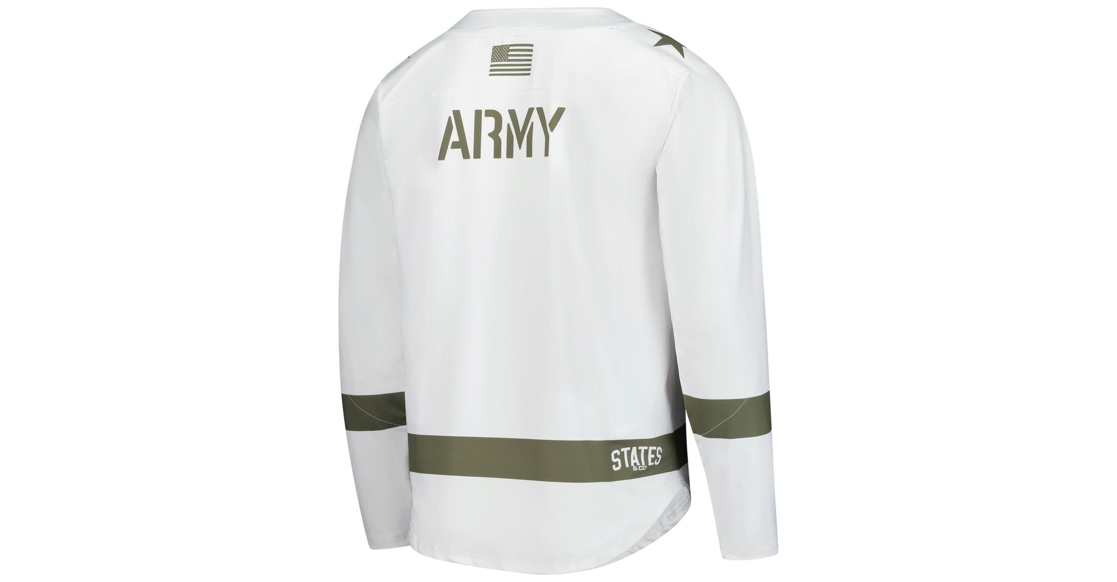 Army Black Knights NCAA White/Olive Army Knights Replica Hockey Jersey