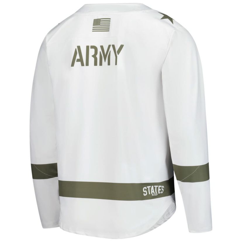 Army Black Knights NCAA White/Olive Army Knights Replica Hockey Jersey
