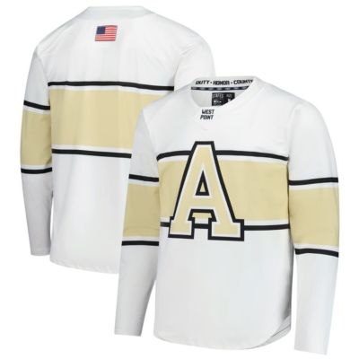 States & Co Men's Army Black Knights NCAA Army Knights Replica Hockey Jersey, White, Small