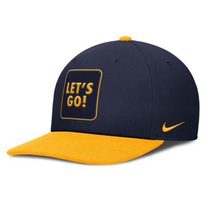 Men's NCAA Nike Navy/Gold West Virginia Mountaineers 2025 Sideline Campus Pro Local Snapback Hat, Navy Blue, Medium