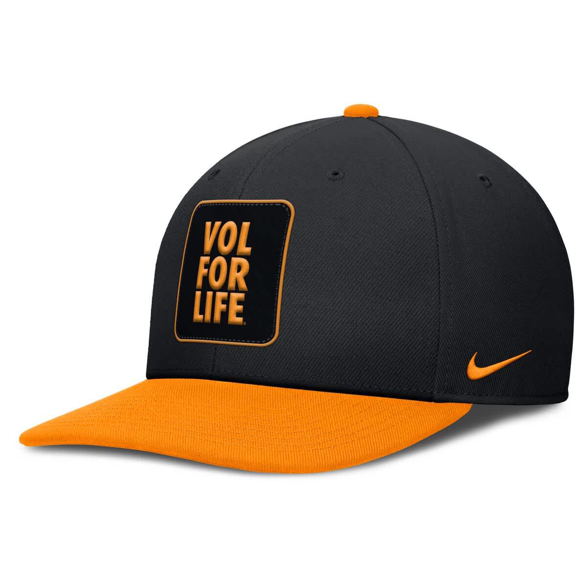 NCAA Nike Black/Tennessee Tennessee Volunteers 2025 Sideline Campus Pro Local Snapback Hat