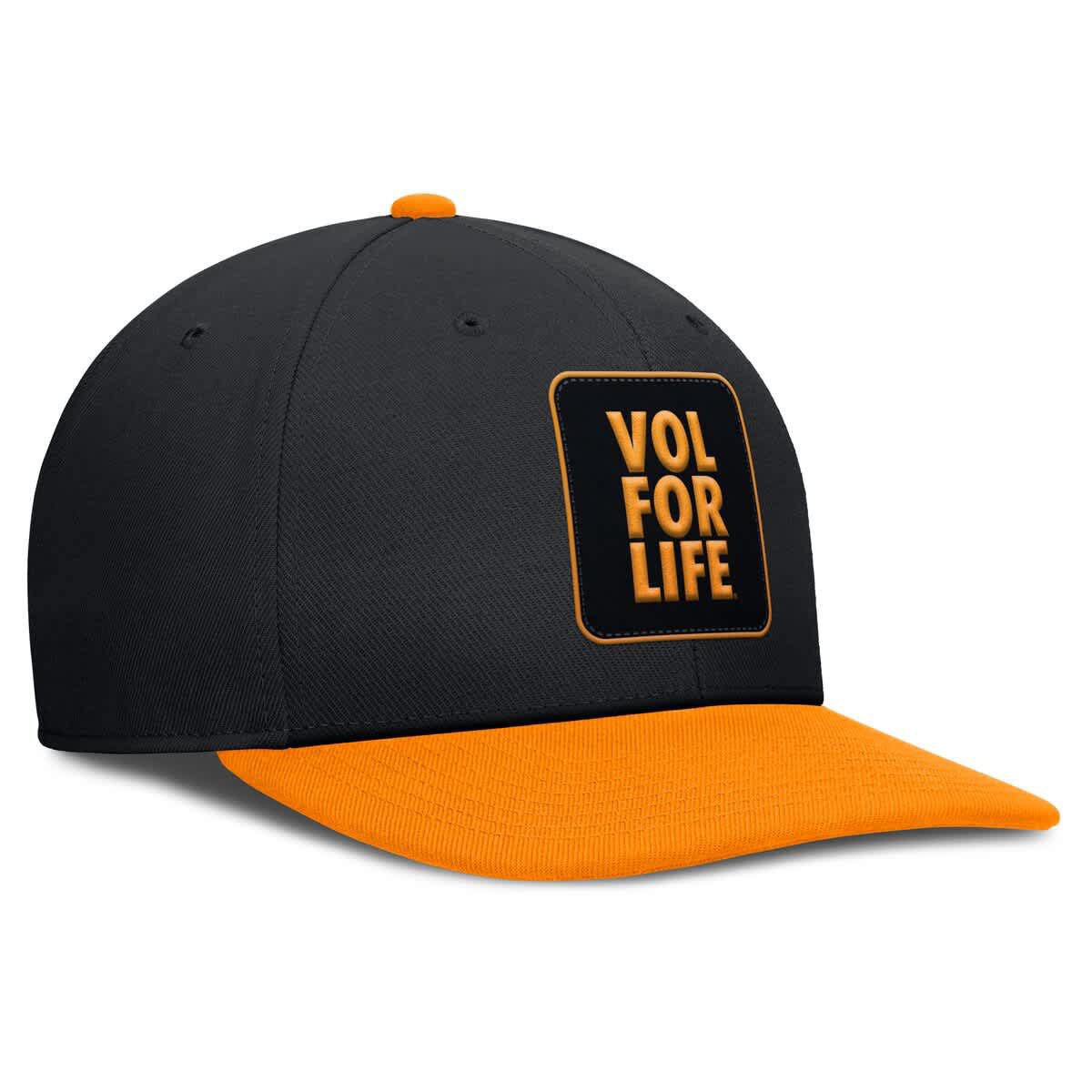 NCAA Nike Black/Tennessee Tennessee Volunteers 2025 Sideline Campus Pro Local Snapback Hat