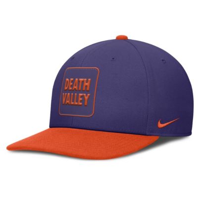 Men's NCAA Nike Purple/Orange Clemson Tigers 2025 Sideline Campus Pro Local Snapback Hat, Purple, Medium