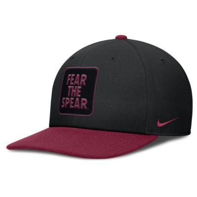 Men's NCAA Nike Black/Garnet Florida State Seminoles 2025 Sideline Campus Pro Local Snapback Hat, Black, Medium