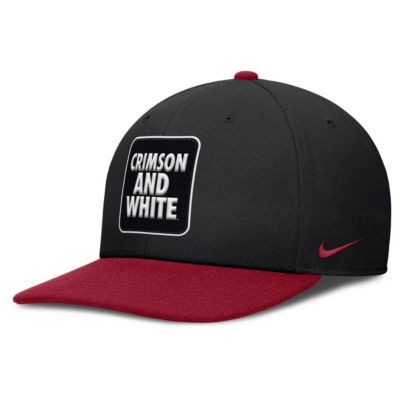 Men's Alabama Crimson Tide NCAA Nike Black/Crimson Alabama Tide 2025 Sideline Campus Pro Local Snapback Hat, Black, Medium