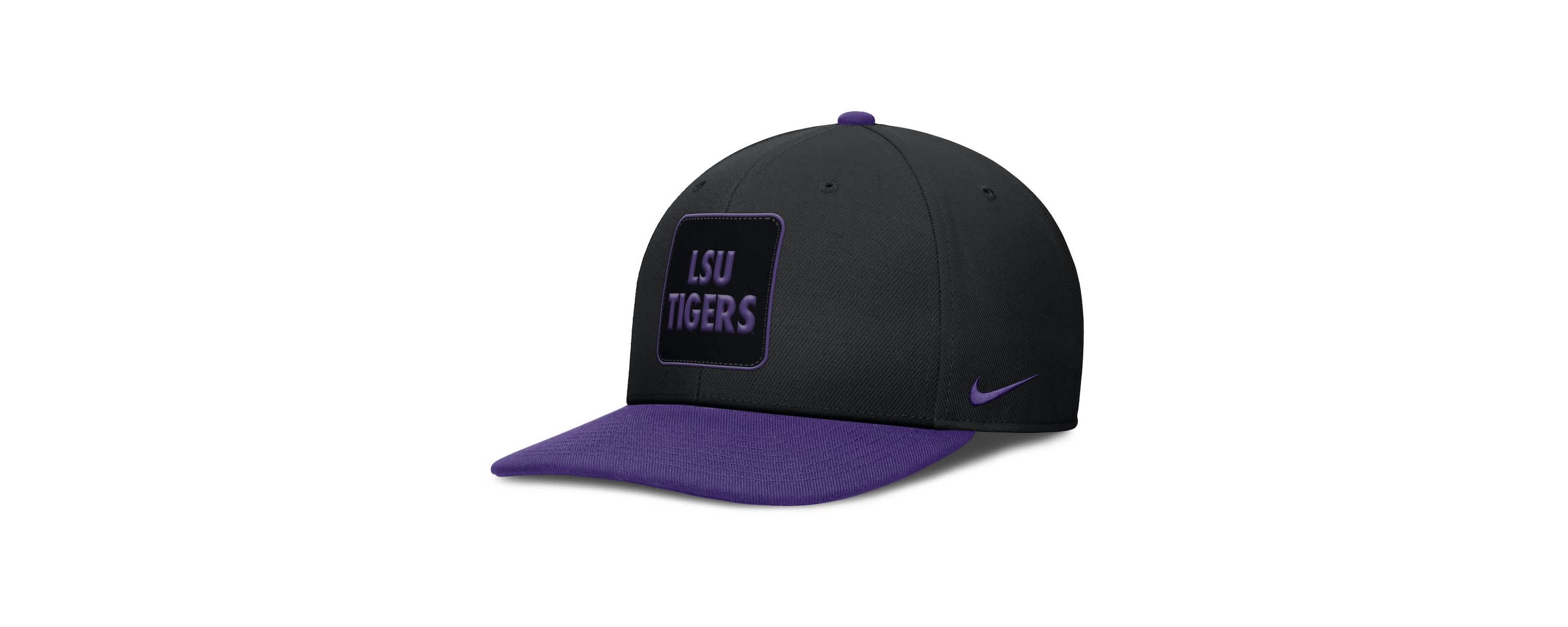 NCAA Nike Black/Purple LSU Tigers 2025 Sideline Campus Pro Local Snapback Hat