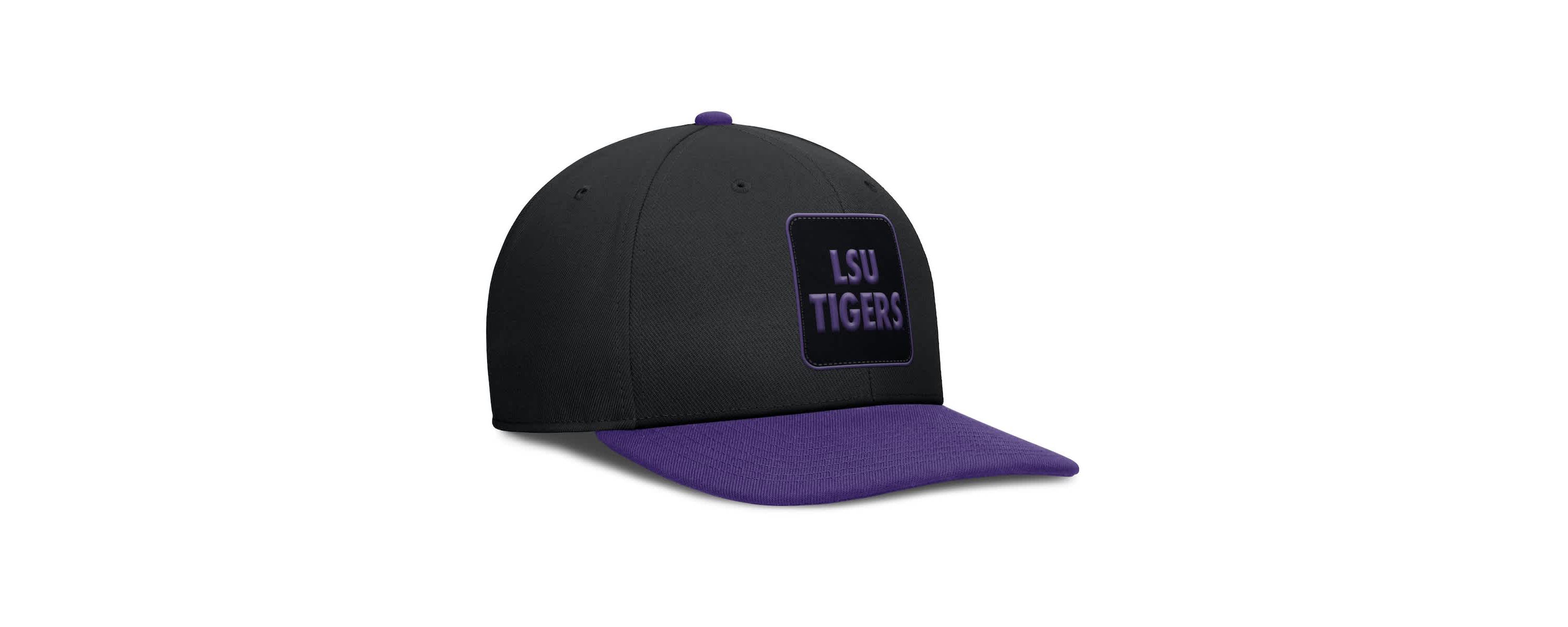 NCAA Nike Black/Purple LSU Tigers 2025 Sideline Campus Pro Local Snapback Hat