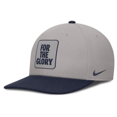Men's NCAA Nike Gray/Navy Penn State Nittany Lions 2025 Sideline Campus Pro Local Snapback Hat, Gray, Medium