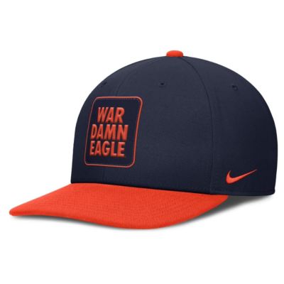 Men's NCAA Nike Navy/Orange Auburn Tigers 2025 Sideline Campus Pro Local Snapback Hat, Navy Blue, Medium