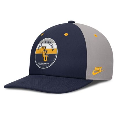 Men's NCAA Nike Navy/Gray West Virginia Mountaineers Prep Pro Performance Snapback Hat