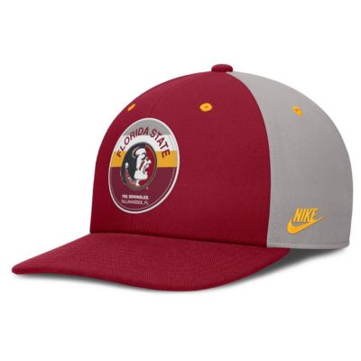 Men's NCAA Nike Garnet/Gray Florida State Seminoles Prep Pro Performance Snapback Hat, Medium