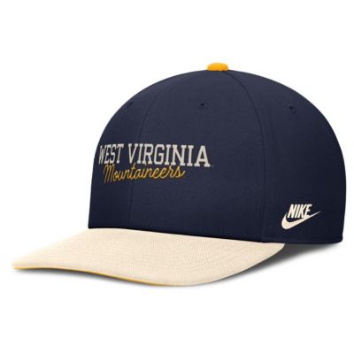 Men's NCAA Nike Navy/Cream West Virginia Mountaineers Pro Legacy Script Snapback Hat