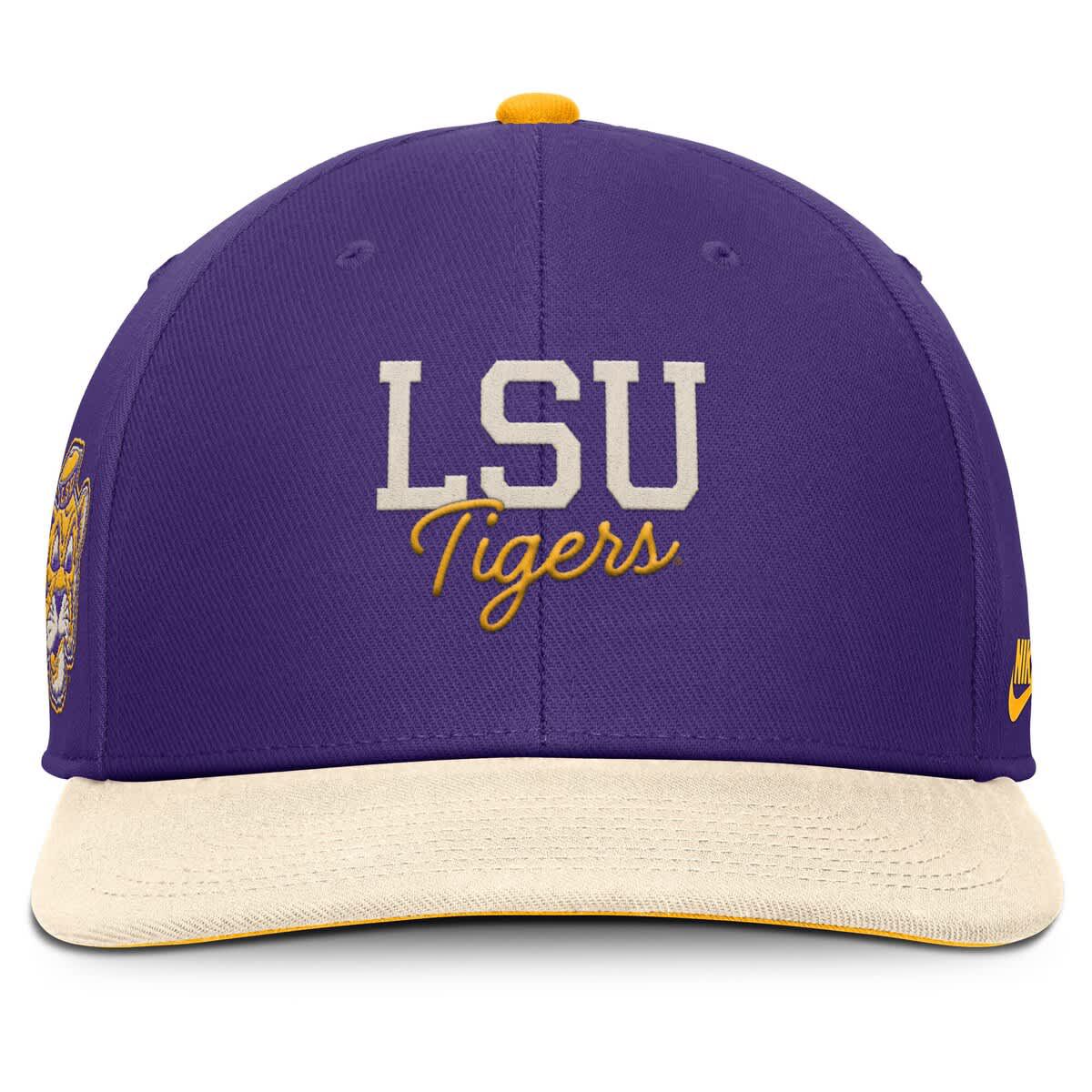 Nike® NCAA Nike Purple/Cream LSU Tigers Pro Legacy Script Snapback Hat ...