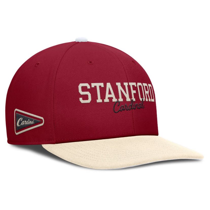 Stanford Cardinal NCAA Nike Cardinal/Cream Stanford Pro Legacy Script Snapback Hat