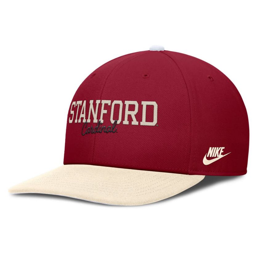 Stanford Cardinal NCAA Nike Cardinal/Cream Stanford Pro Legacy Script Snapback Hat