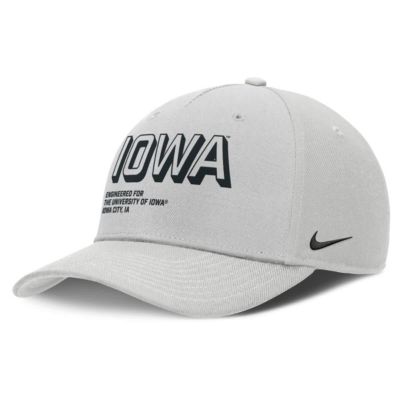 Men's NCAA Nike Iowa Hawkeyes 2025 Sideline Dust Pinched Rise Adjustable Hat, Gray, Medium