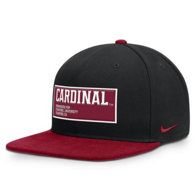 Men's Stanford Cardinal NCAA Nike Black/Cardinal Stanford 2025 On-Field Patch Pro Dri-FIT Snapback Hat, Black, Medium