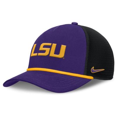 Men's NCAA Nike LSU Tigers Rise Primetime Trucker Adjustable Hat, Purple, Medium