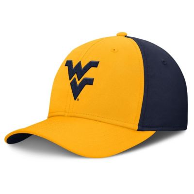 Men's NCAA Nike Gold/Navy West Virginia Mountaineers 2025 Sideline Rise Local Performance Flex Hat, Gold, Medium