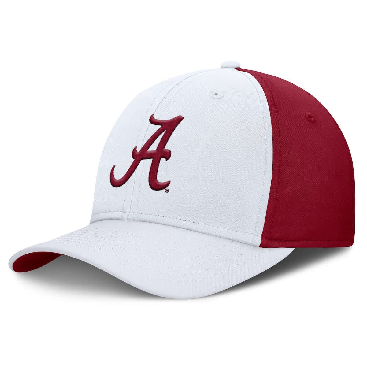 Alabama Crimson Tide NCAA Nike White/Crimson Alabama Tide 2025 Sideline Rise Local Performance Flex Hat