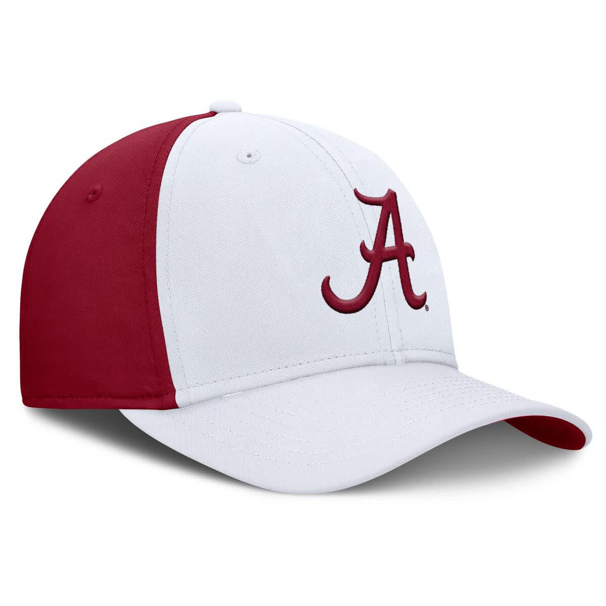 Alabama Crimson Tide NCAA Nike White/Crimson Alabama Tide 2025 Sideline Rise Local Performance Flex Hat