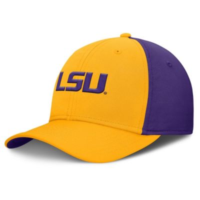 Men's NCAA Nike Gold/Purple LSU Tigers 2025 Sideline Rise Local Performance Flex Hat, Gold, Large