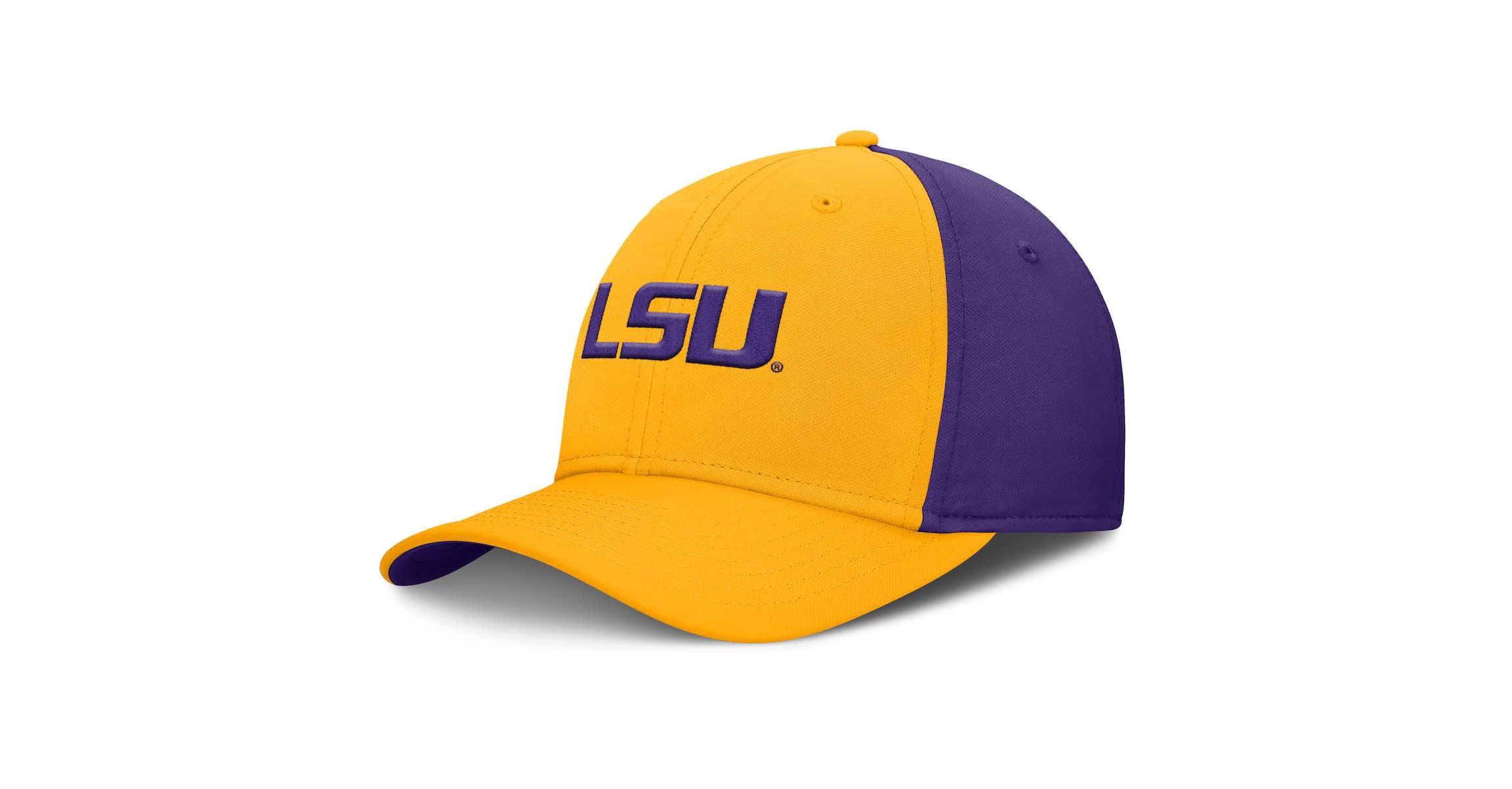 NCAA Nike Gold/Purple LSU Tigers 2025 Sideline Rise Local Performance Flex Hat