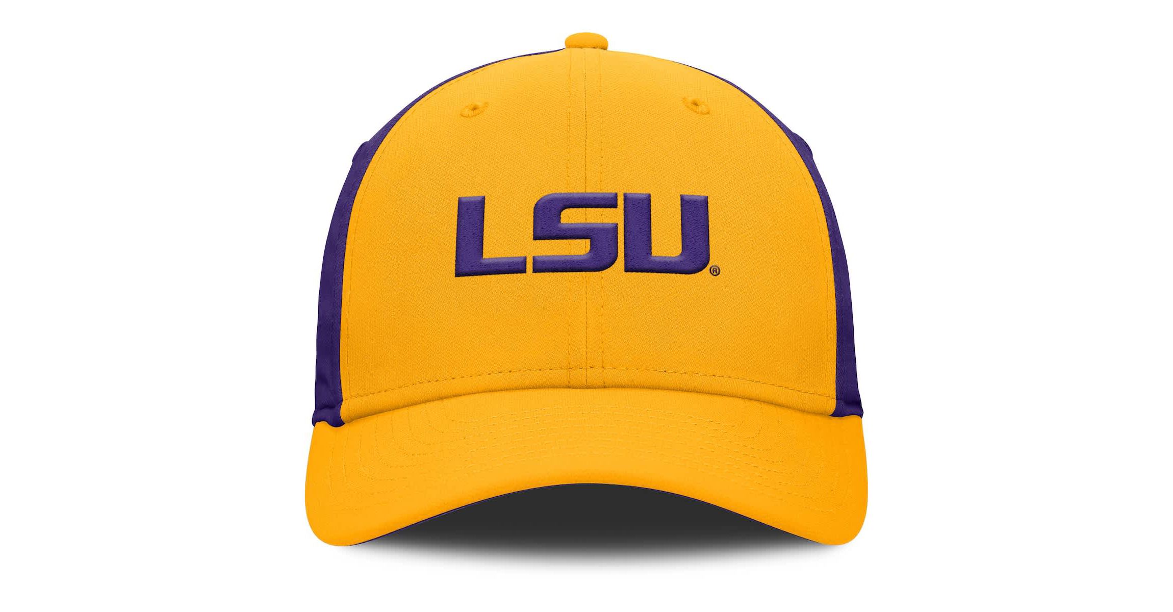 NCAA Nike Gold/Purple LSU Tigers 2025 Sideline Rise Local Performance Flex Hat