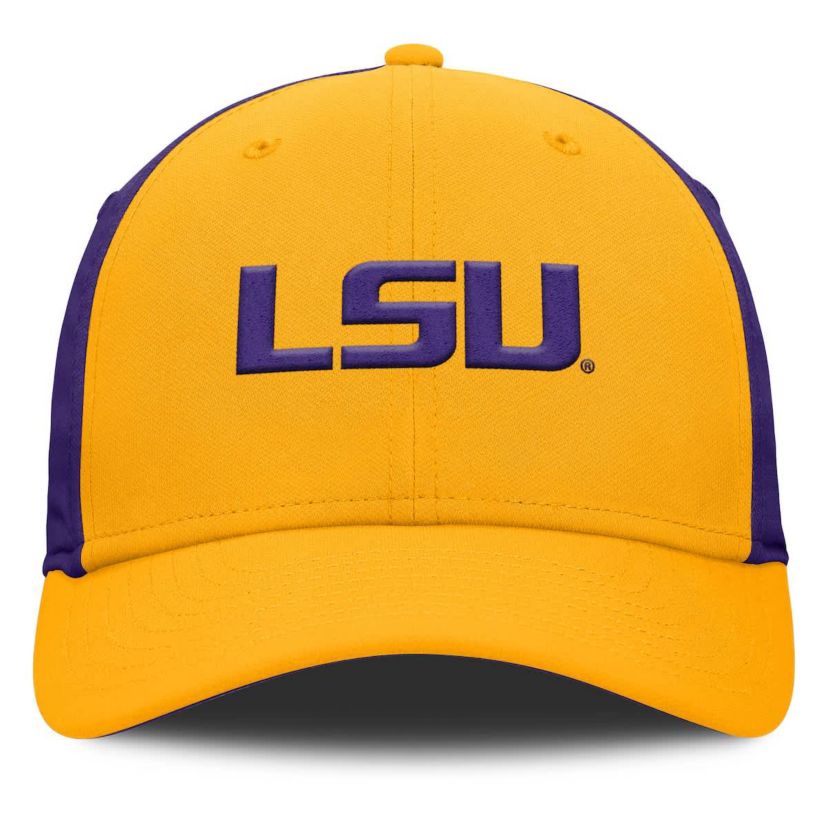 NCAA Nike Gold/Purple LSU Tigers 2025 Sideline Rise Local Performance Flex Hat