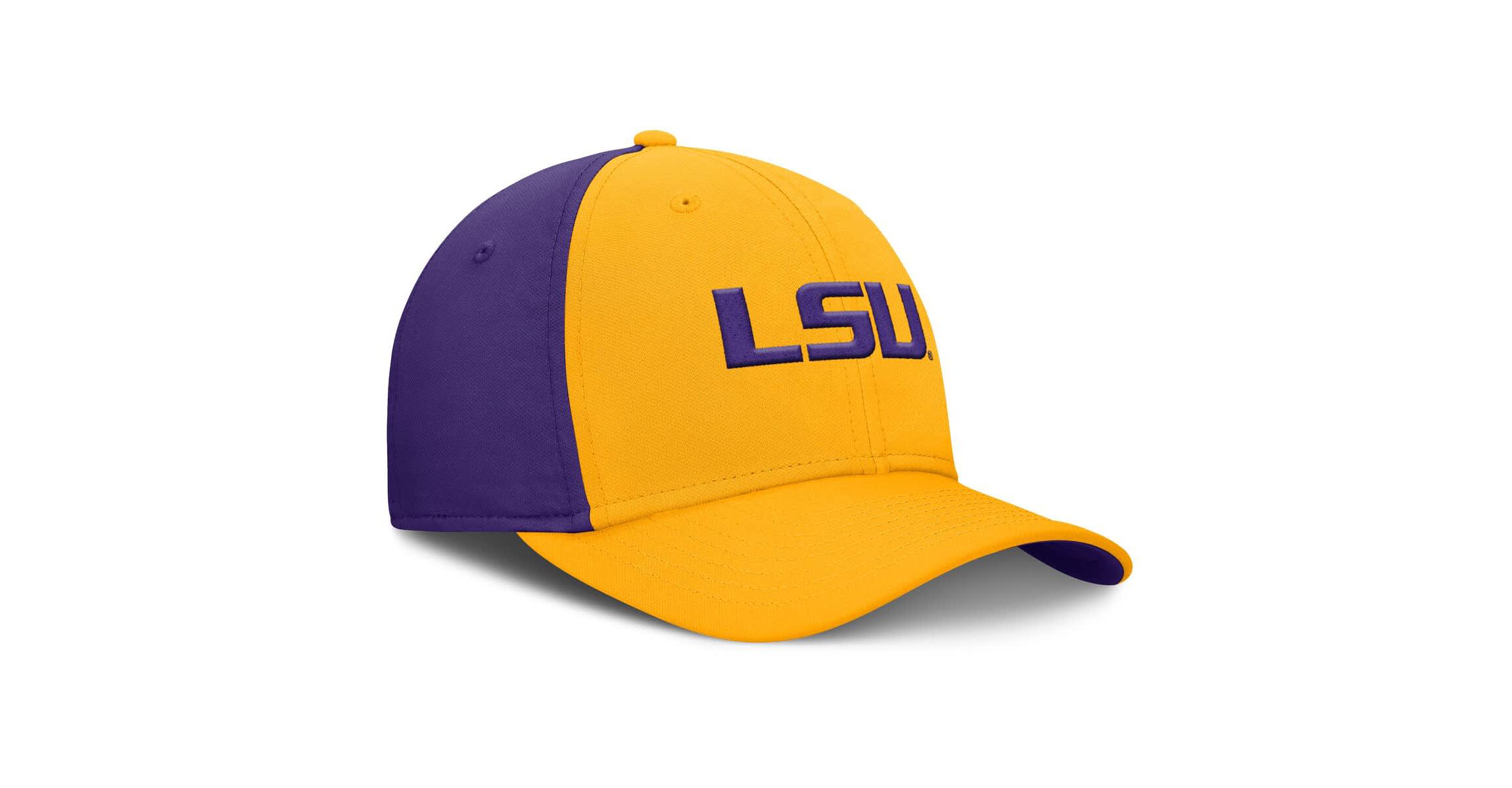 NCAA Nike Gold/Purple LSU Tigers 2025 Sideline Rise Local Performance Flex Hat