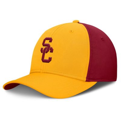 Men's NCAA Nike Gold/Cardinal USC Trojans 2025 Sideline Rise Local Performance Flex Hat, Gold, Large