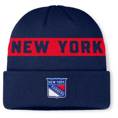 Men's NHL Fanatics New York Rangers Authentic Pro Rink Cuffed Knit Hat, Navy Blue