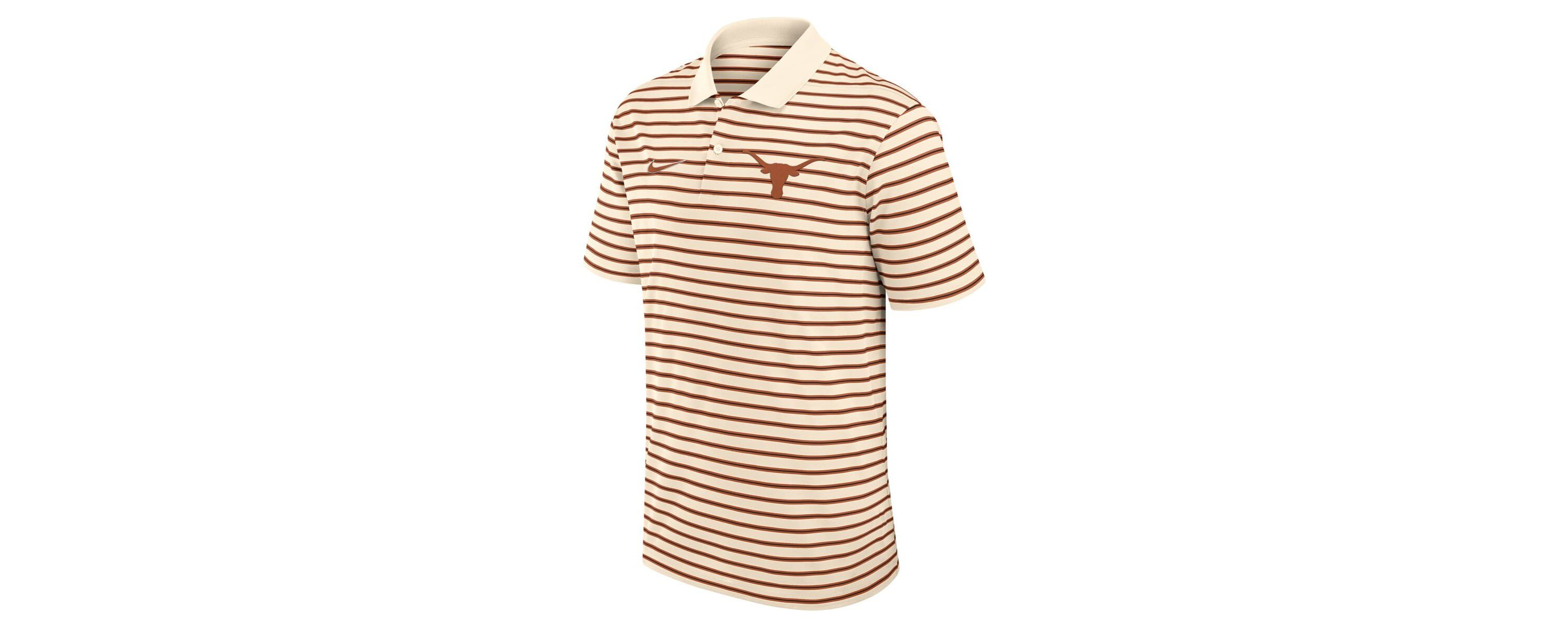 NCAA Nike Texas Longhorns Primary Logo Striped Dri-FIT Polo