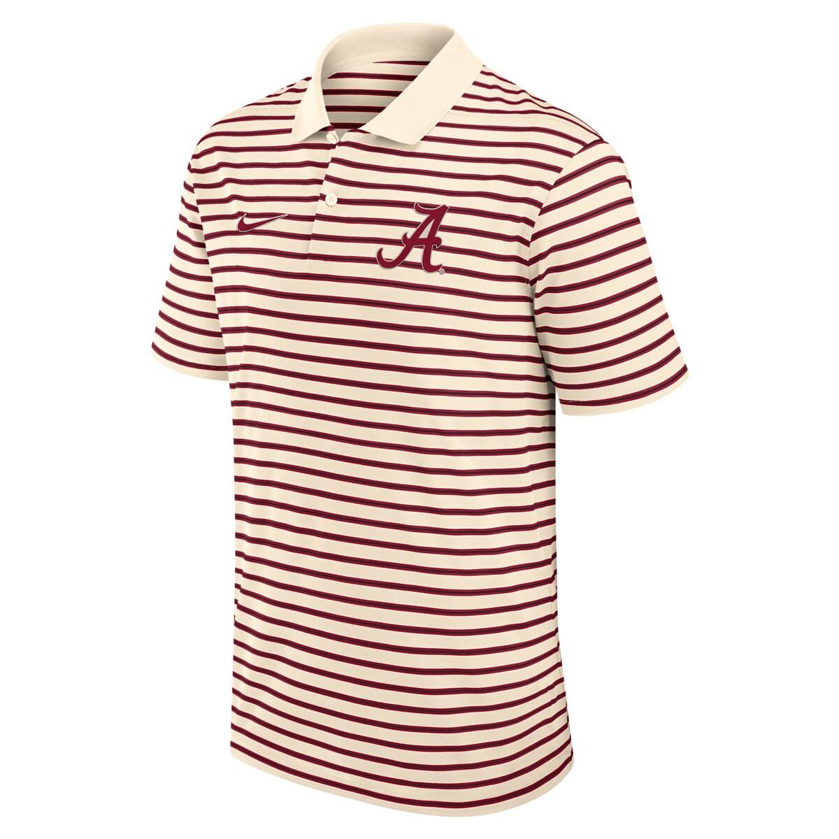 Alabama Crimson Tide NCAA Nike Alabama Tide Primary Logo Striped Dri-FIT Polo